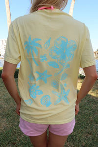 Banana Blue Tropical Comfort Colors Tee