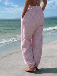 Light Pink Ditsy Blue Floral Joggers