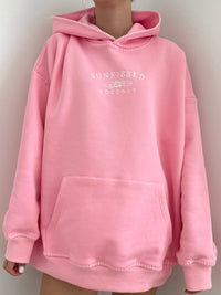 Cotton Candy Stitched Sunkissedcoconut Hoodie 100% Cotton