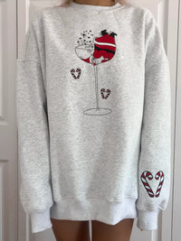 Tipsy Santa Christmas Embroidered Sweatshirt