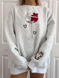 Tipsy Santa Christmas Embroidered Sweatshirt