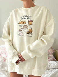 Ivory Autumn Fall Bucket List Embroidered Sweatshirt
