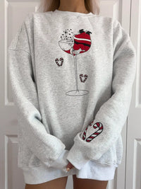 Tipsy Santa Christmas Embroidered Sweatshirt