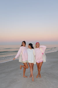 Light Pink Sunkissedcoconut Embroider Sweatshirt