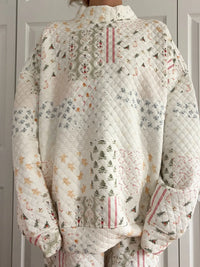 Christmas Holiday Quilted Mockneck Sweatshirt