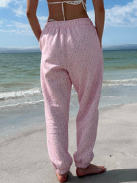 Light Pink Ditsy Blue Floral Joggers