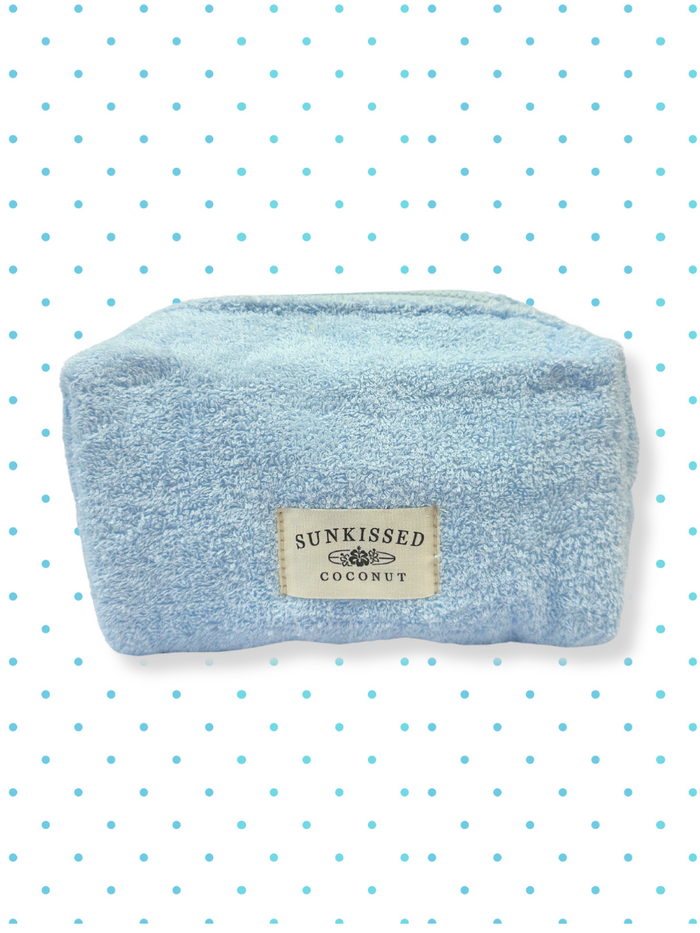 Blue Polka Dot Handmade Travel Pouch