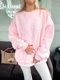Light Pink Star Lux Striped Sweatshirt