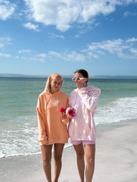 Sherbet Orange Sunkissedcoconut Embroider Hoodie