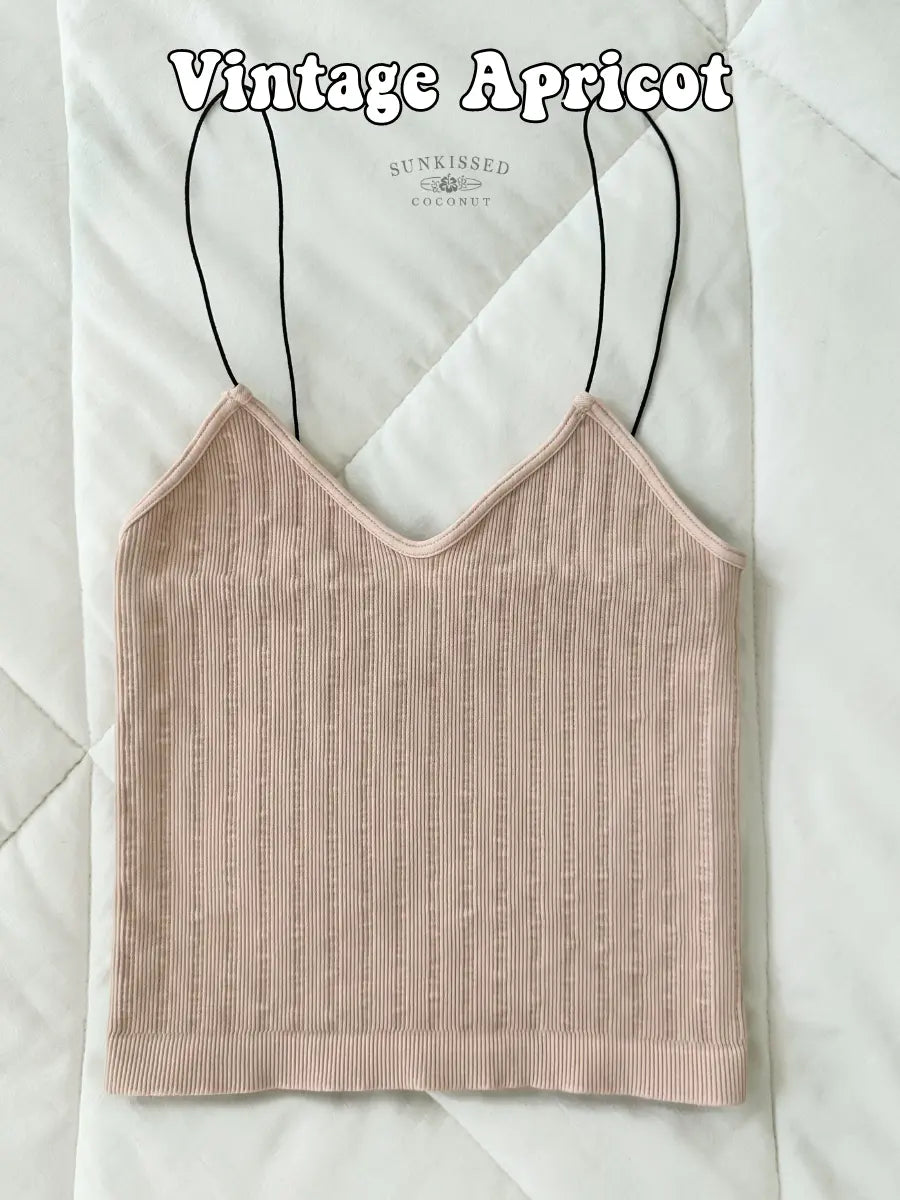 NEUTRAL VINTAGE RIBBED SEAMLESS TANKTOPS - Sunkissedcoconut