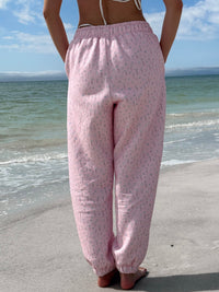 Light Pink Ditsy Blue Floral Joggers