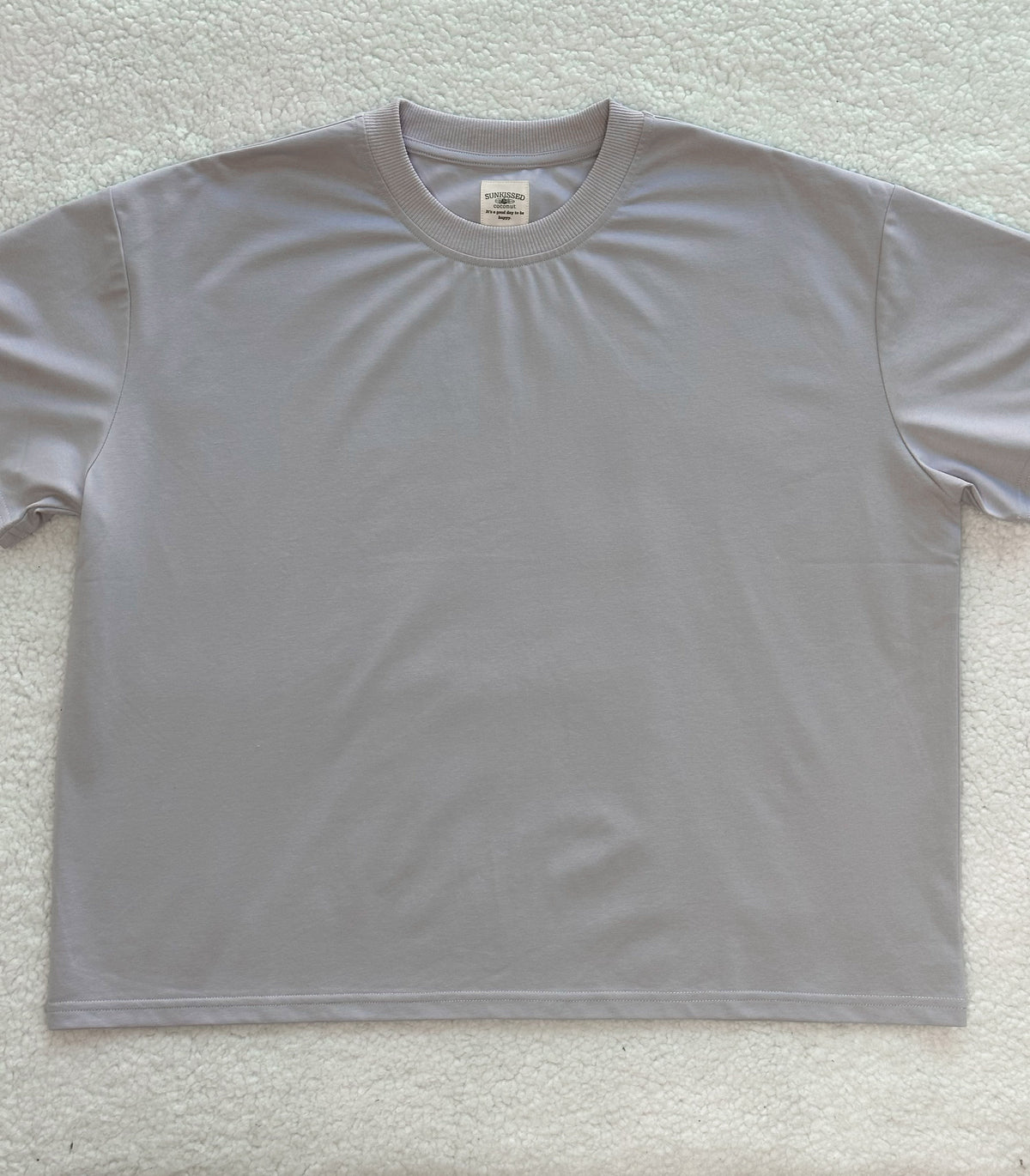 Italian Purple Basic Slightly Cropped Blank Tee