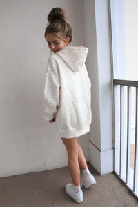 Toasted Cream Roses Embroider Hoodie