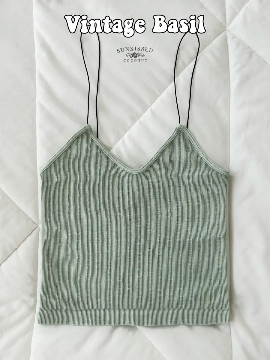 Tropical Vintage Ribbed Seamless Tanktops - Sunkissedcoconut