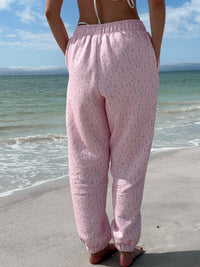 Light Pink Ditsy Blue Floral Joggers