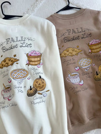 Cappuccino Autumn Fall Bucket List Embroidered Sweatshirt