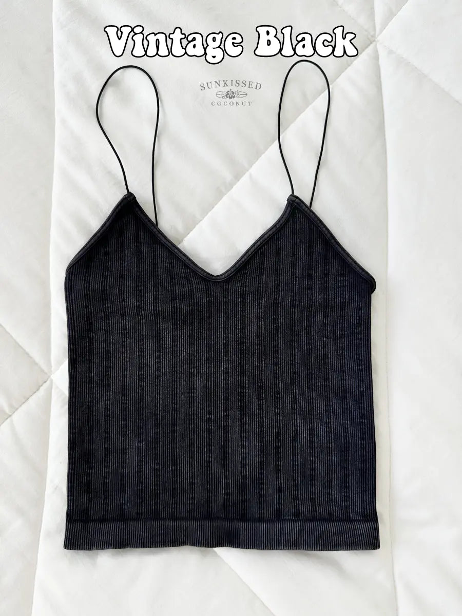 NEUTRAL VINTAGE RIBBED SEAMLESS TANKTOPS - Sunkissedcoconut