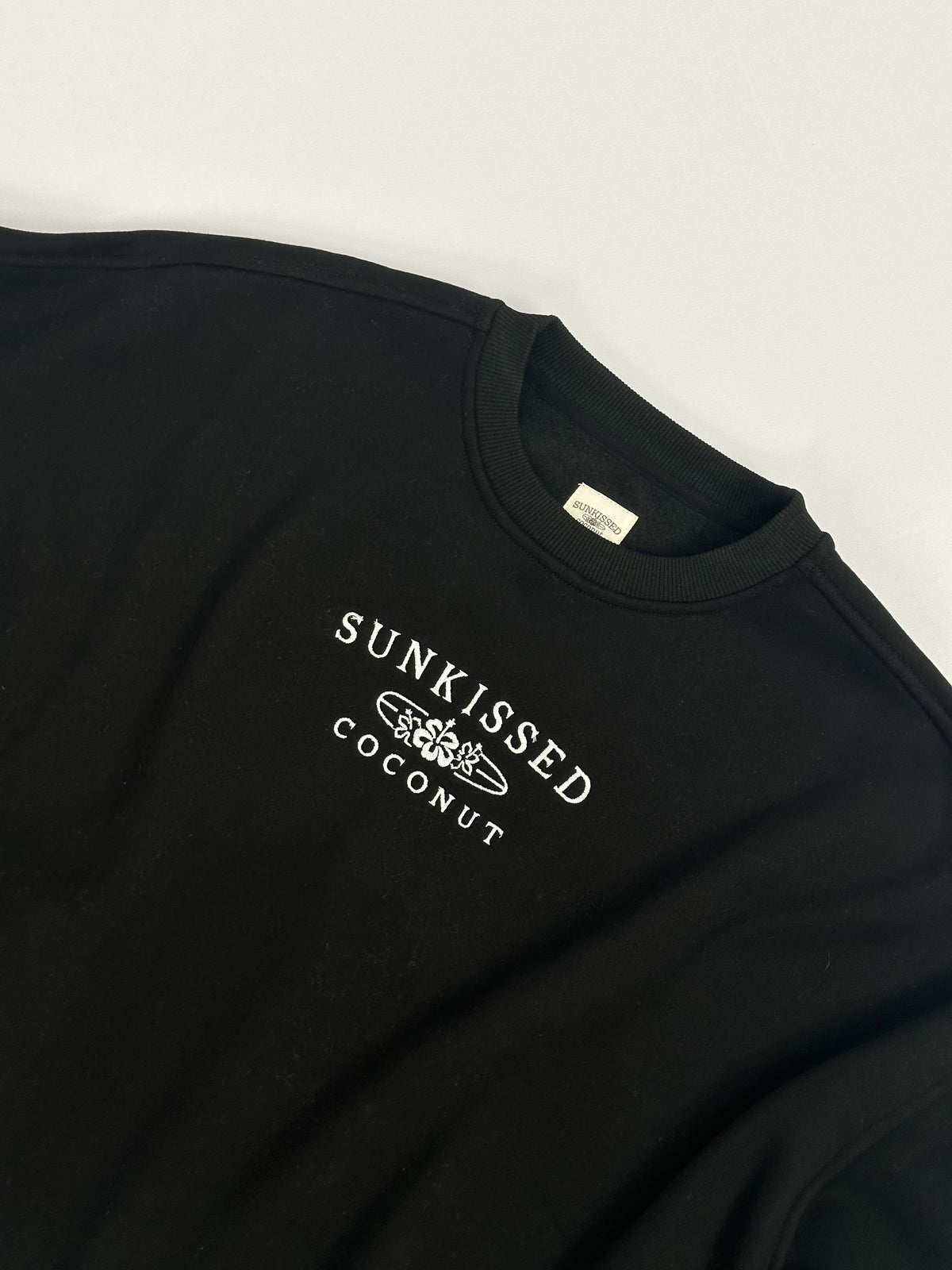 Black Sunkissedcoconut Embroider Sweatshirt