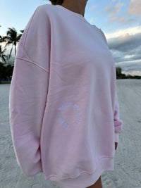 Light Pink Do What Makes You Happy Embroider Sweatshirt