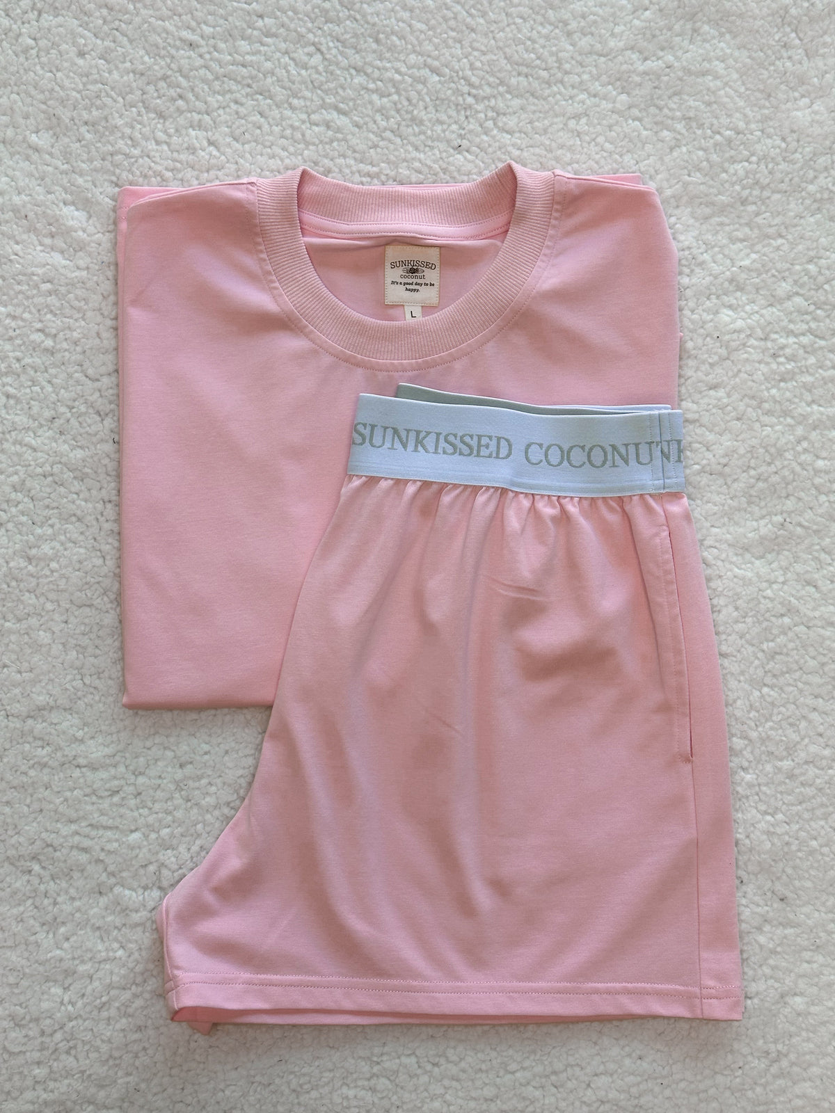 Blair Pink Basic Slightly Cropped Blank Tee