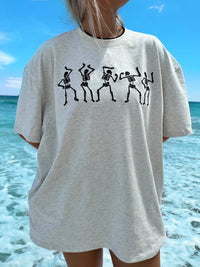 EMBROIDER SKELETON TEE - Sunkissedcoconut