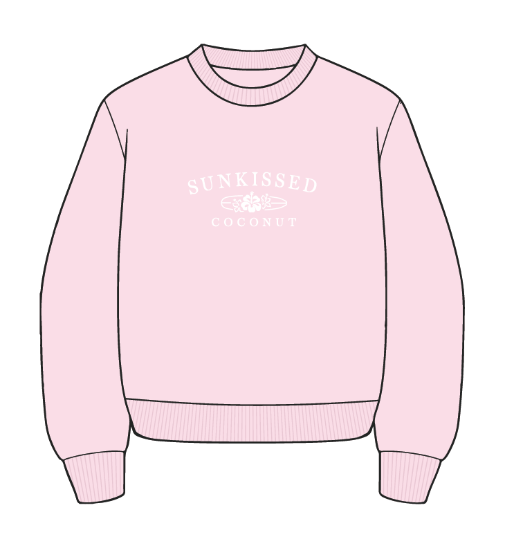 Light Pink Sunkissedcoconut Embroider Sweatshirt