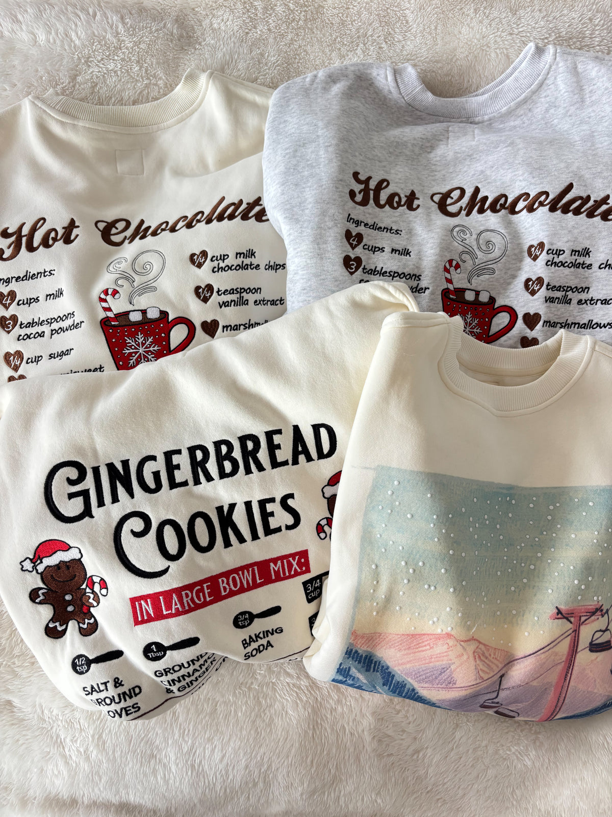 Hot Chocolate Recipe Christmas Embroider Sweatshirt