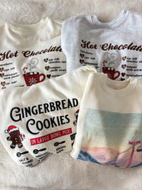 Hot Chocolate Recipe Christmas Embroider Sweatshirt