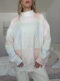 Quilted Pastel Mockneck Sweatshirt