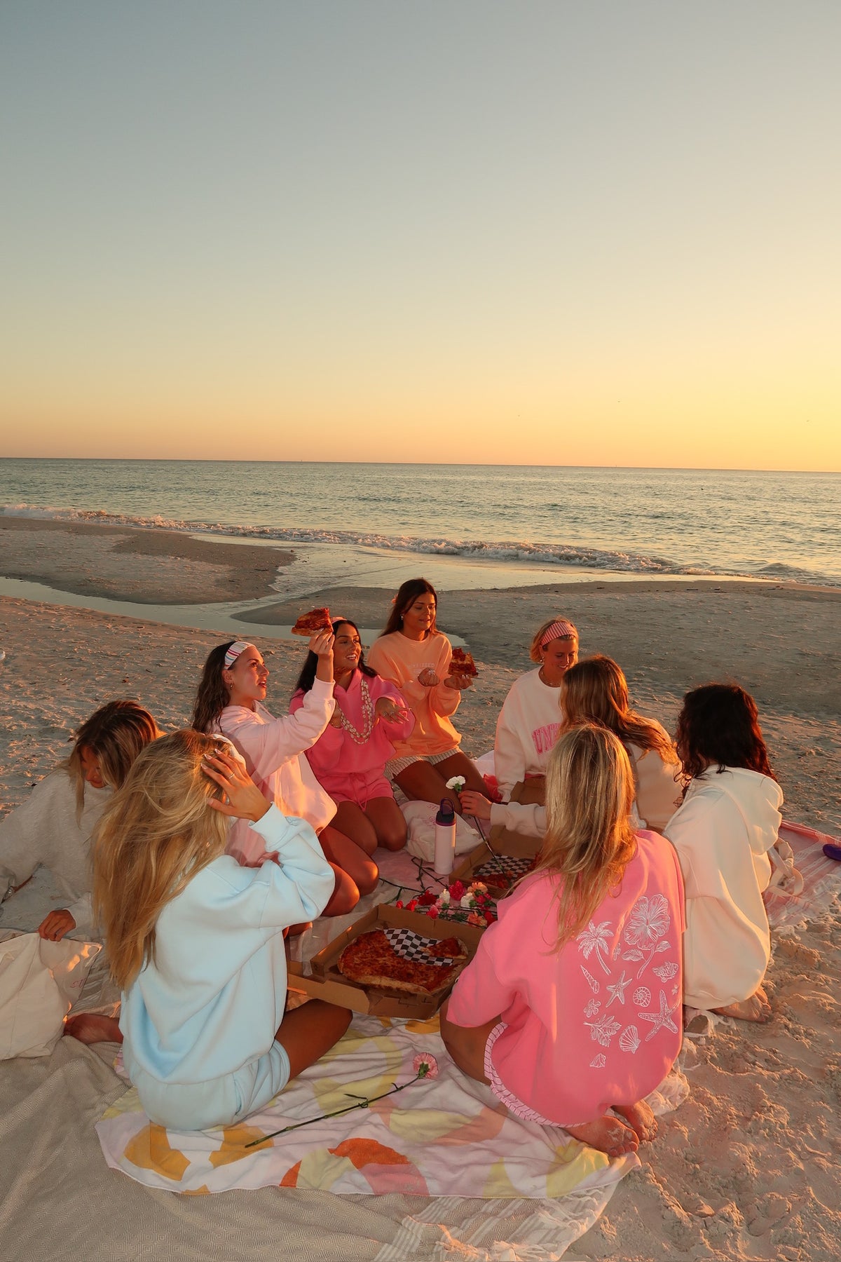 Icy Blue Sunkissedcoconut Embroider Sweatshirt