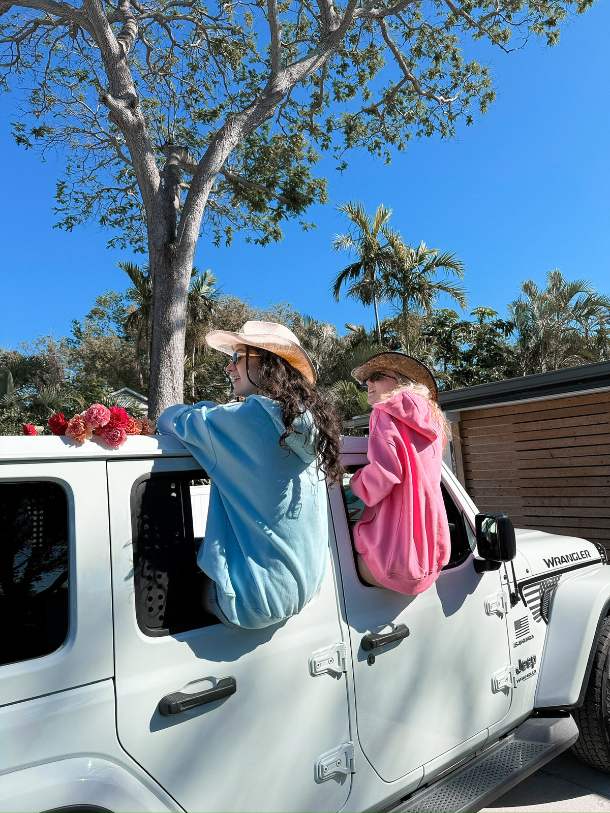 Hibiscus Pink Sunkissedcoconut Embroider Hoodie