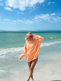 Sherbet Orange Sunkissedcoconut Embroider Hoodie