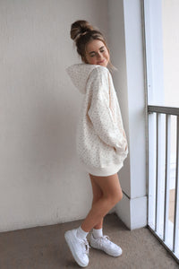 Toasted Cream Roses Embroider Hoodie