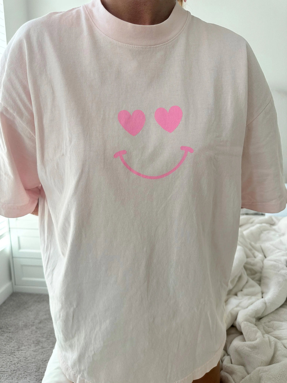CHECKER SMILEY FACE TEE - Sunkissedcoconut