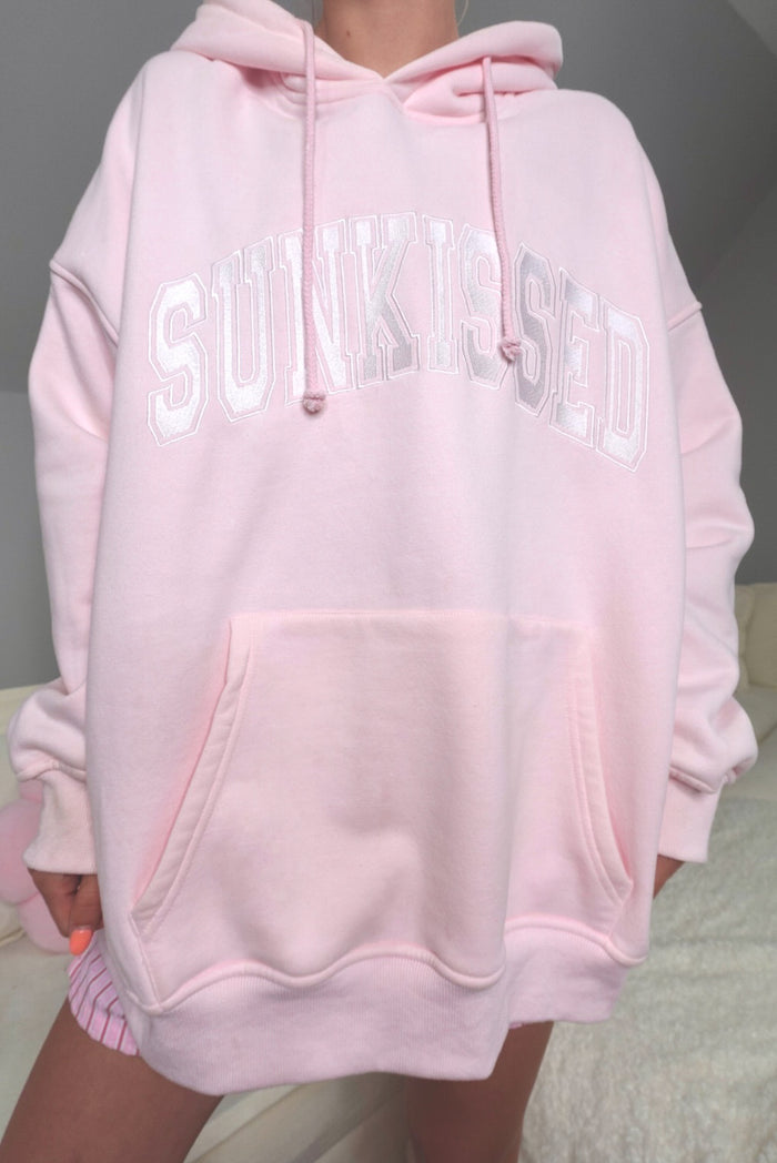 Light Pink Varsity Embroider Hoodie