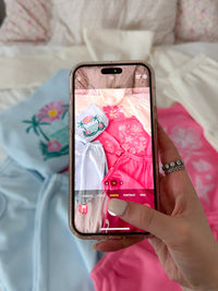 Hibiscus Pink Tropical Embroider Sweatshirt