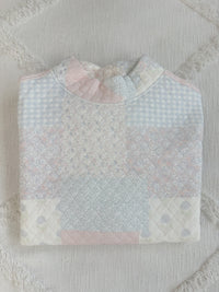 Shades Of Blue Quilted Pastel Mockneck Sweatshirt