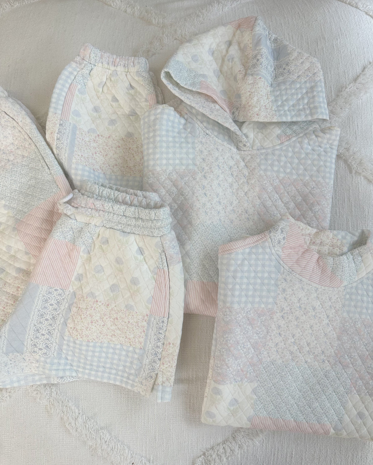 Shades Of Blue Quilted Pastel Mockneck Sweatshirt