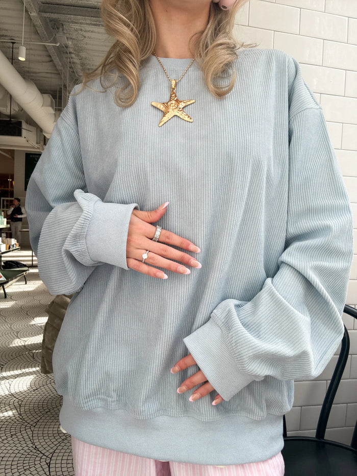 Light Blue Basic Corduroy Crewneck