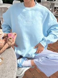 Icy Blue Sunkissedcoconut Embroider Sweatshirt