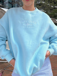 Icy Blue Sunkissedcoconut Embroider Sweatshirt