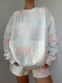 Shades Of Blue Quilted Pastel Sweatshirt