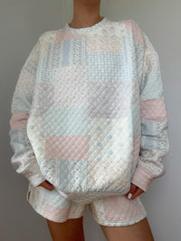Shades Of Blue Quilted Pastel Sweatshirt