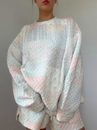 Shades Of Blue Quilted Pastel Sweatshirt
