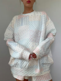 Shades Of Blue Quilted Pastel Sweatshirt