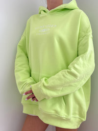 Light Lime Green Stitched Sunkissedcoconut Hoodie 100% Cotton