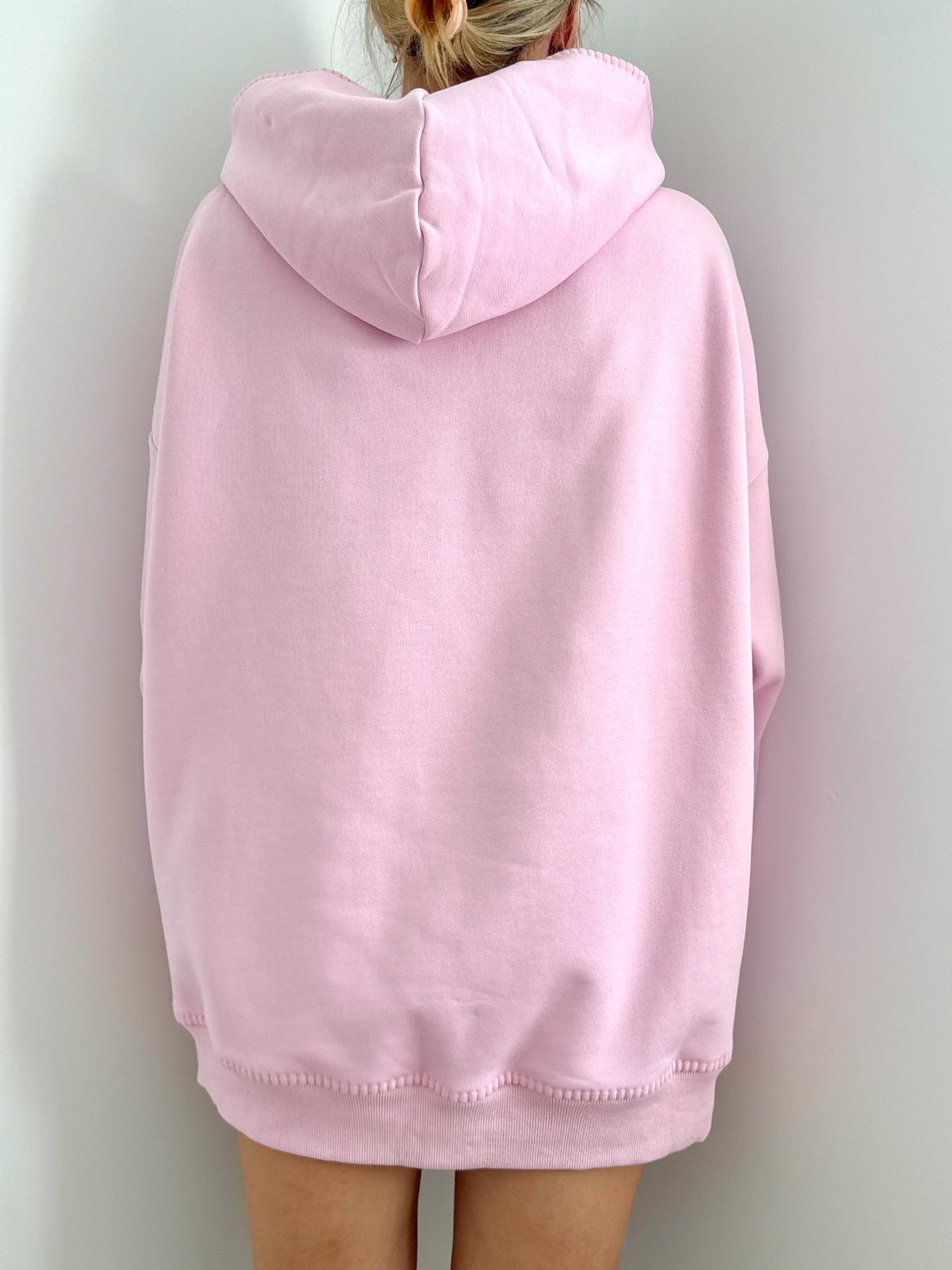 Light Pastel Magenta Stitched Sunkissedcoconut Hoodie 100% Cotton
