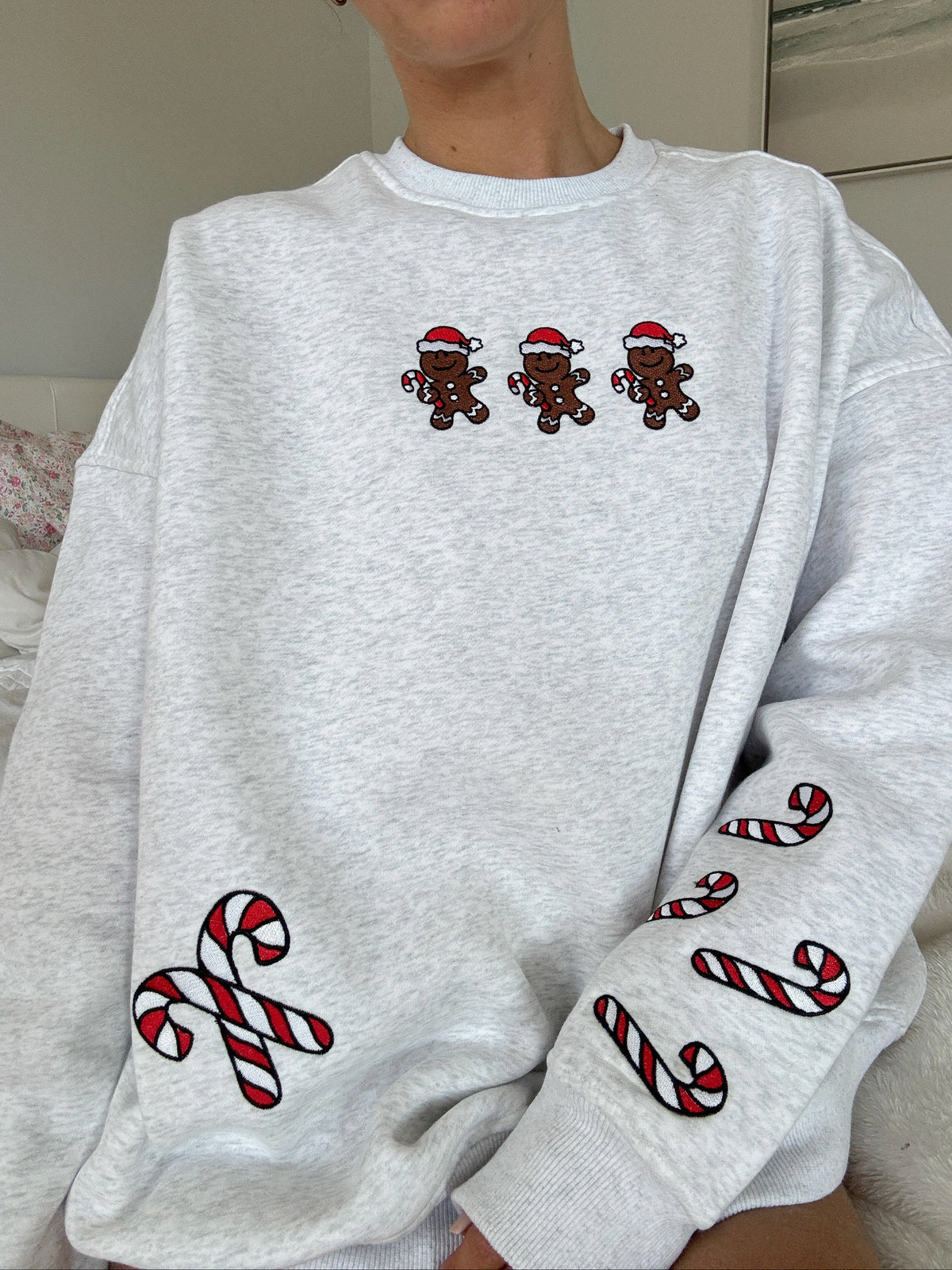 Pearl Grey Gingerbread Recipe Christmas Embroider Sweatshirt