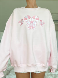 Light Pink Candy Cane Wonderland Sweatshirt