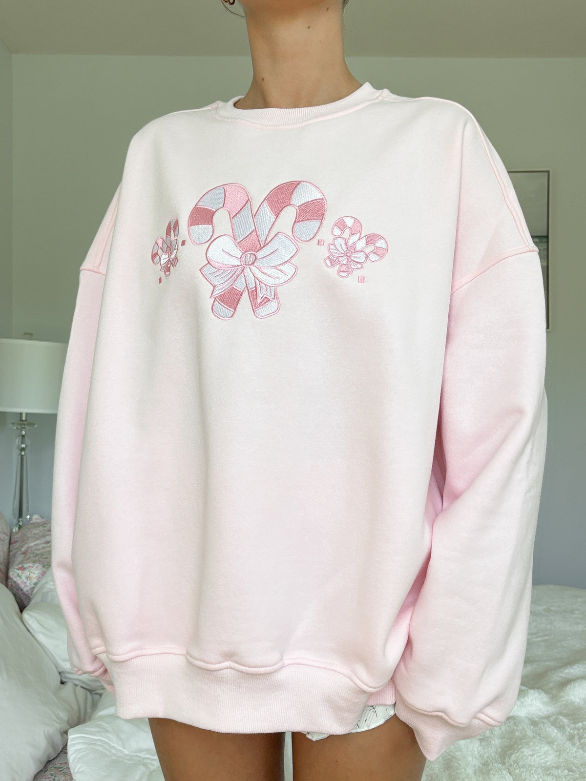 Light Pink Candy Cane Wonderland Sweatshirt